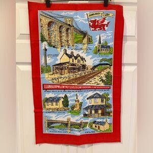 VTG Souvenir Tea Towel Wales Sally James Textiles